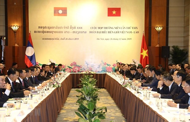 annual vietnam laos border meeting held in hanoi