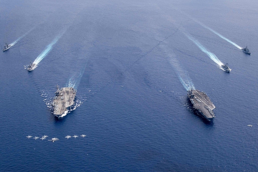 us carriers deliver a message to china over south china sea