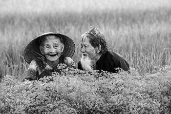 heart warming moments of elderly vietnamese couple