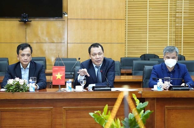 Deputy Minister of Industry and Trade Dang Hoang An (centre) speaks at the event. (Photo: Ministry of Industry and Trade). Photo: VNA
