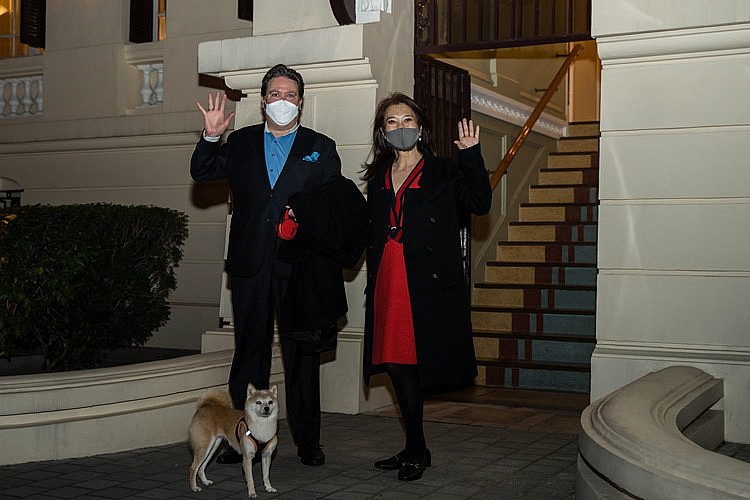 Marc Evans Knapper's family arrive in Hanoi on Jan 27, 2022. Photo courtesy of the U.S. Embassy