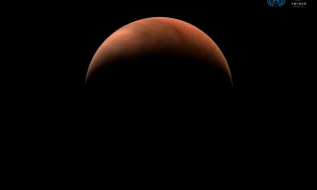 An image of Mars taken by China’s Tianwen-1 unmanned probe in March. Photograph: CNSA/Reuters