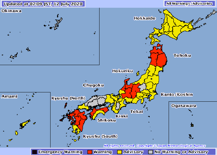 2206 japan weather forecast on july 12