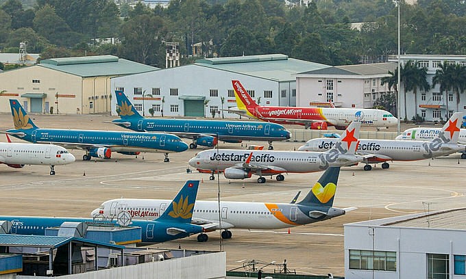 Aircraft at Tan Son Nhat Airport in HCMC in April 2020. Photo by VnExpress