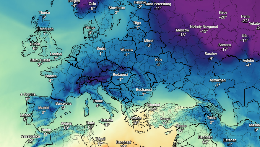 UK and Europe weather forecast latest, January 12: Milder but colder in far north in the UK with rain then heavy snow strikes