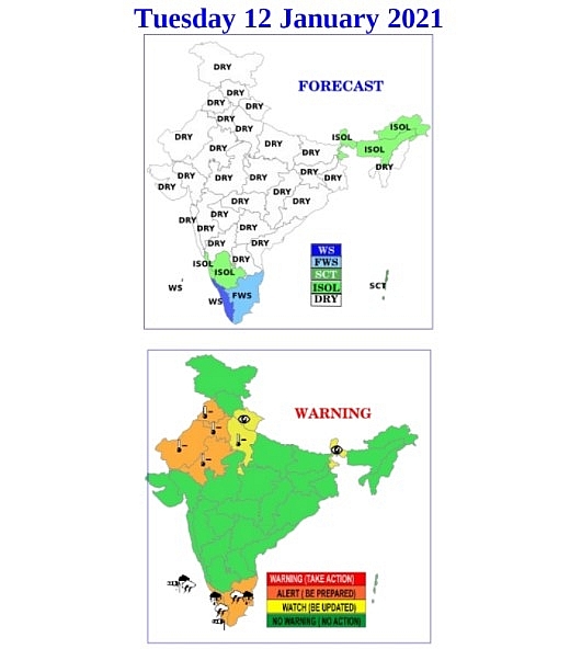 India weather forecast latest, january 12: wintry conditions with stronger cold over the next few days