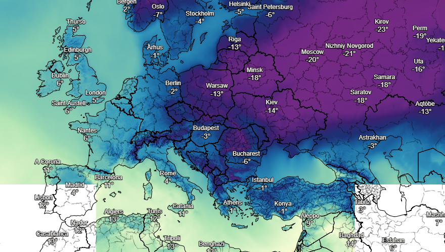 UK and Europe weather forecast latest, January 18: Bitterly cold heading from the Atlantic brings wintry conditions and snow