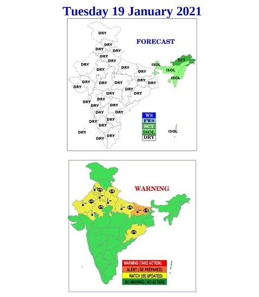 India weather forecast latest, January 19: Northwestern states witness cold conditions despite a relief