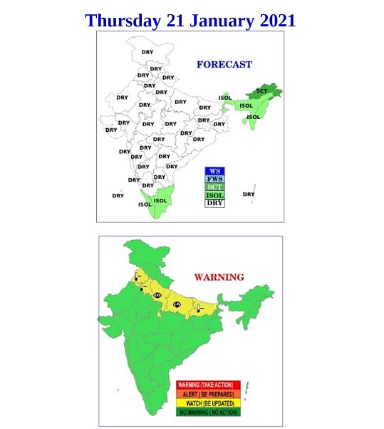 India daily weather forecast latest, January 21: Severe cold day conditions prevail in isolated pockets of west Rajasthan