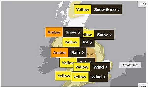 UK and Europe daily weather forecast latest, January 22: Wintry showers in the north and west parts, Storm Christoph sparks dangerous alerts