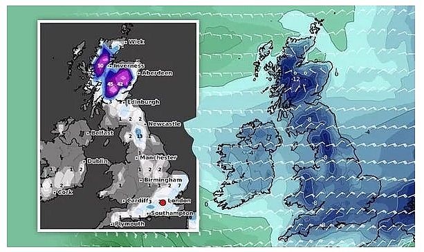 UK and Europe daily weather forecast latest, February 2: Torrents of snow to blanket much of the UK as temperatures remain low