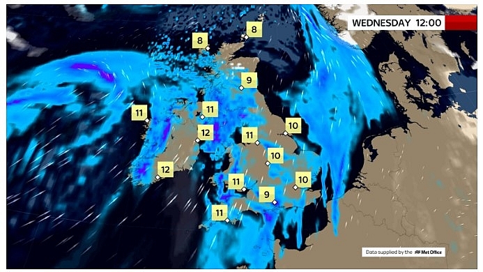 UK and europe daily weather forecast latest, march 10: wet windy with some snow over the scottish peaks