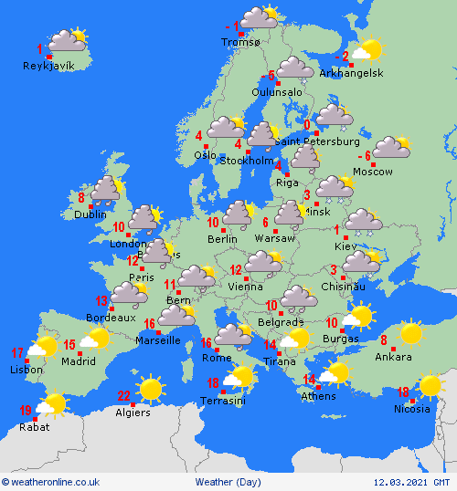 UK and europe daily weather forecast latest, march 12: a breezy day with sunny spells scattered showers, wintry over hills in the north