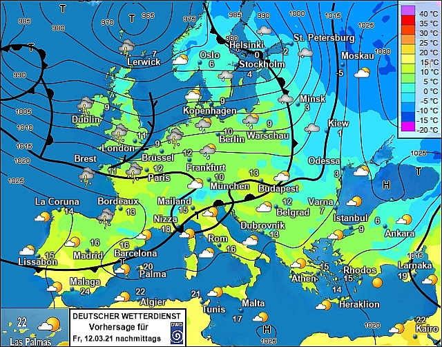 UK and europe daily weather forecast latest, march 12: a breezy day with sunny spells scattered showers, wintry over hills in the north