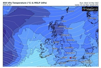 uk and europe daily weather forecast latest march 12 a breezy day with sunny spells scattered showers wintry over hills in the north
