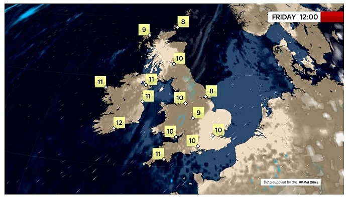 UK and europe daily weather forecast latest, march 19: fairly cloudy, less warm with morning rain over central northern england