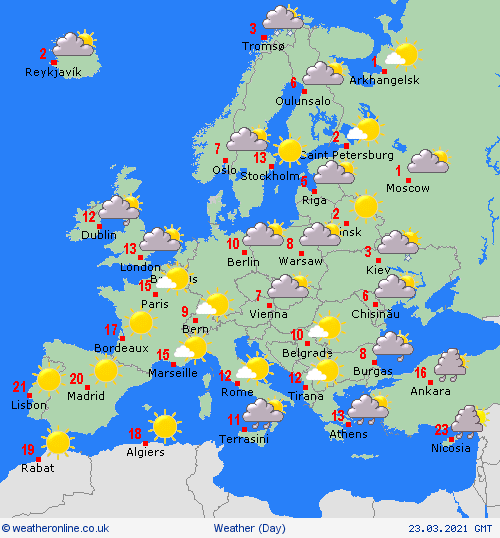 UK and europe daily weather forecast latest, march 23: largely fine with cloudy breezy conditions, rain to move into western scotland, ireland northern ireland