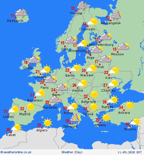 UK and europe weather forecast latest, september 11:
