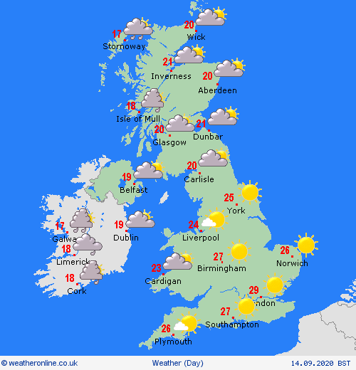 UK and europe weather forecast latest, september 14: britain to bear a midweek plume of heat