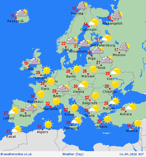 UK and europe weather forecast latest, september 14: britain to bear a midweek plume of heat