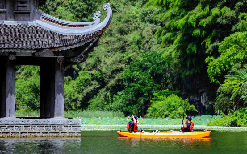 kayaking on one of vietnams most picturesque landscape river