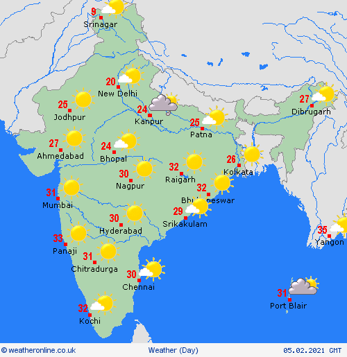 India daily weather forecast latest, february 5: temperature remains near normal and mainly dry expected