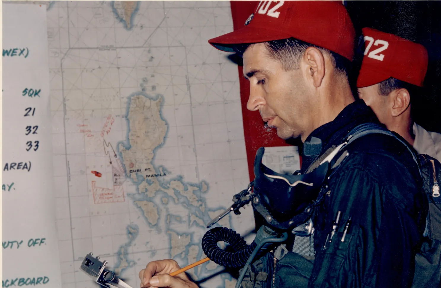 Gene Wilber aboard the USS America preparing for a flight in May 1968, one month before his plane was shot down. FAMILY PHOTO
