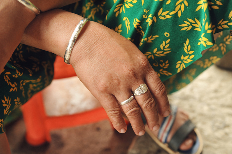 A silver bracelet is an indispensable jewellery item of every H’mong woman, particularly on special occasions such as festivals, New Year holidays, and weddings. Photo: VNN