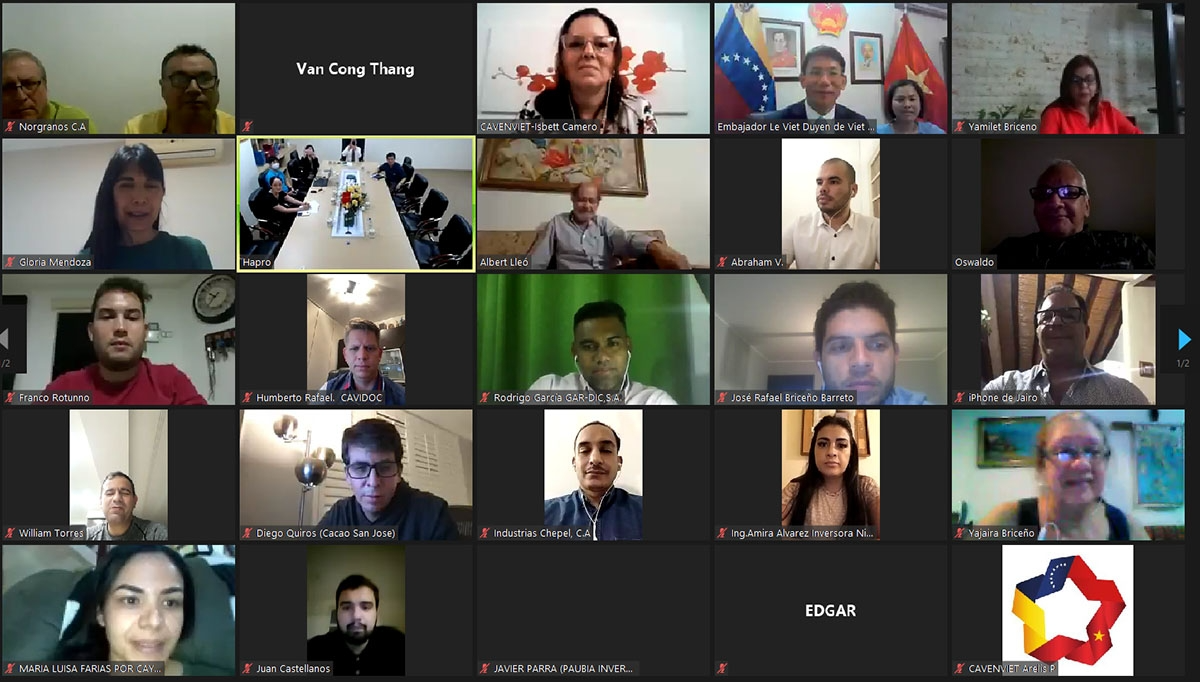Webinar with the topic: Promoting B2B trade transactions between Vietnam and Venezuela. Photoo: WVR