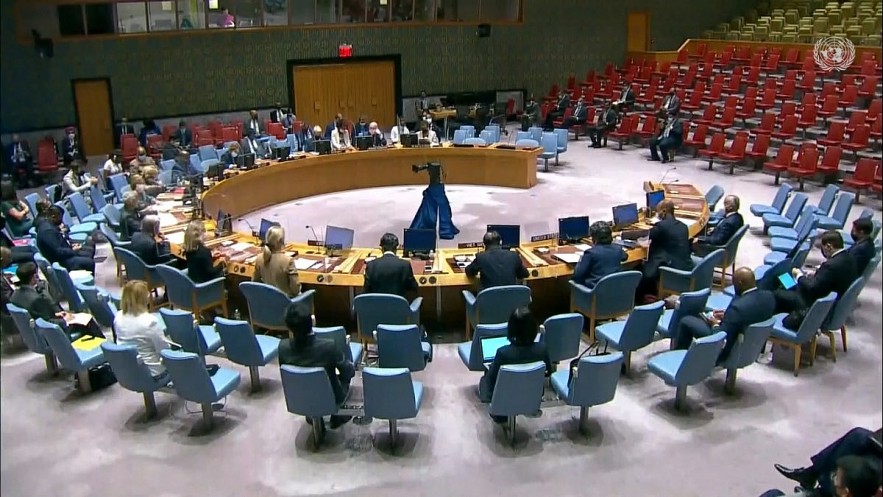A UNSC briefing chaired by India, the current president of the Security Council. Photo: VOV