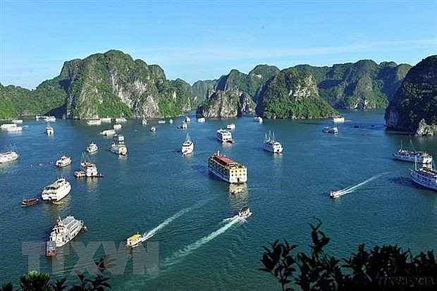 Boats carrying tourists to visit Ha Long Bay, a popular destination in Quang Ninh province. Photo: VNA