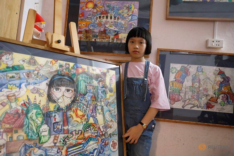 vietnamese 10 year old painter creates art from coronavirus chaos