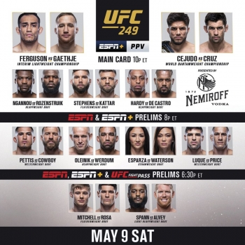 ufc becomes first major professional sports event to return in the us