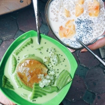 vietnamese sweet tofu pudding in syrup dessert