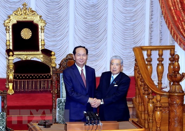president meets speaker of japans house of councillors