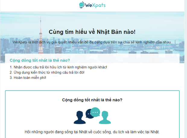 WeXpats - Website supporting Vietnamese expats in Japan