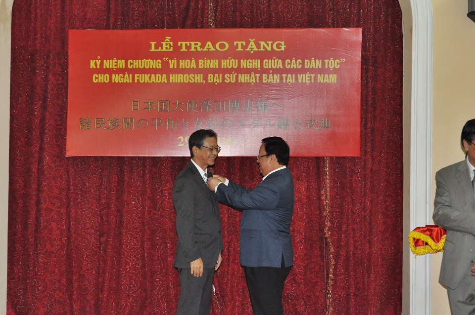 Japanese Ambassador honored with friendship insignia