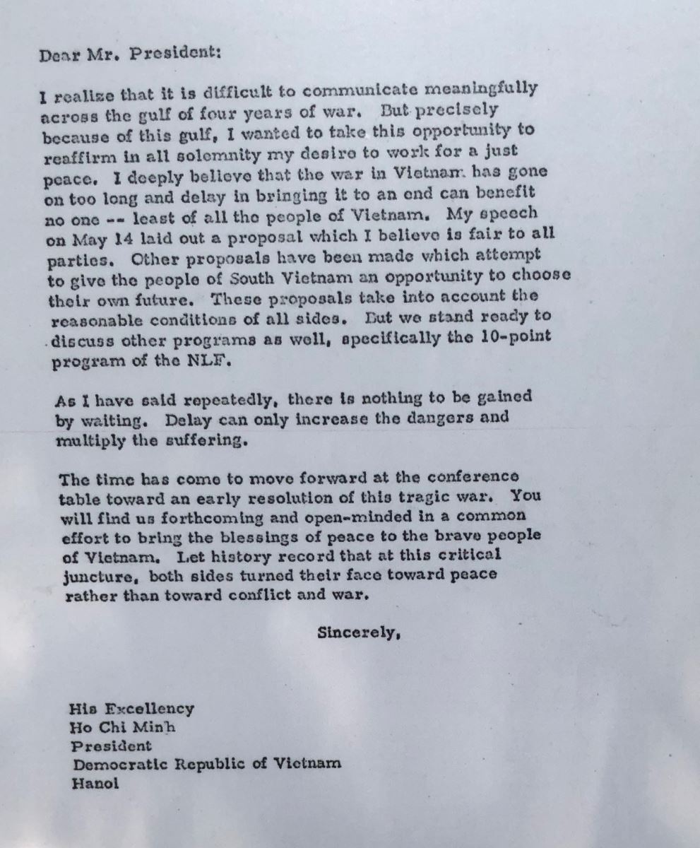 For the first time, the letter President Ho Chi Minh responded to US President Nixon just 8 days before his passing is published